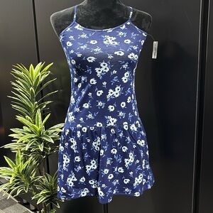 PLACE Spaghetti Strap, floral print, navy blue summer dress